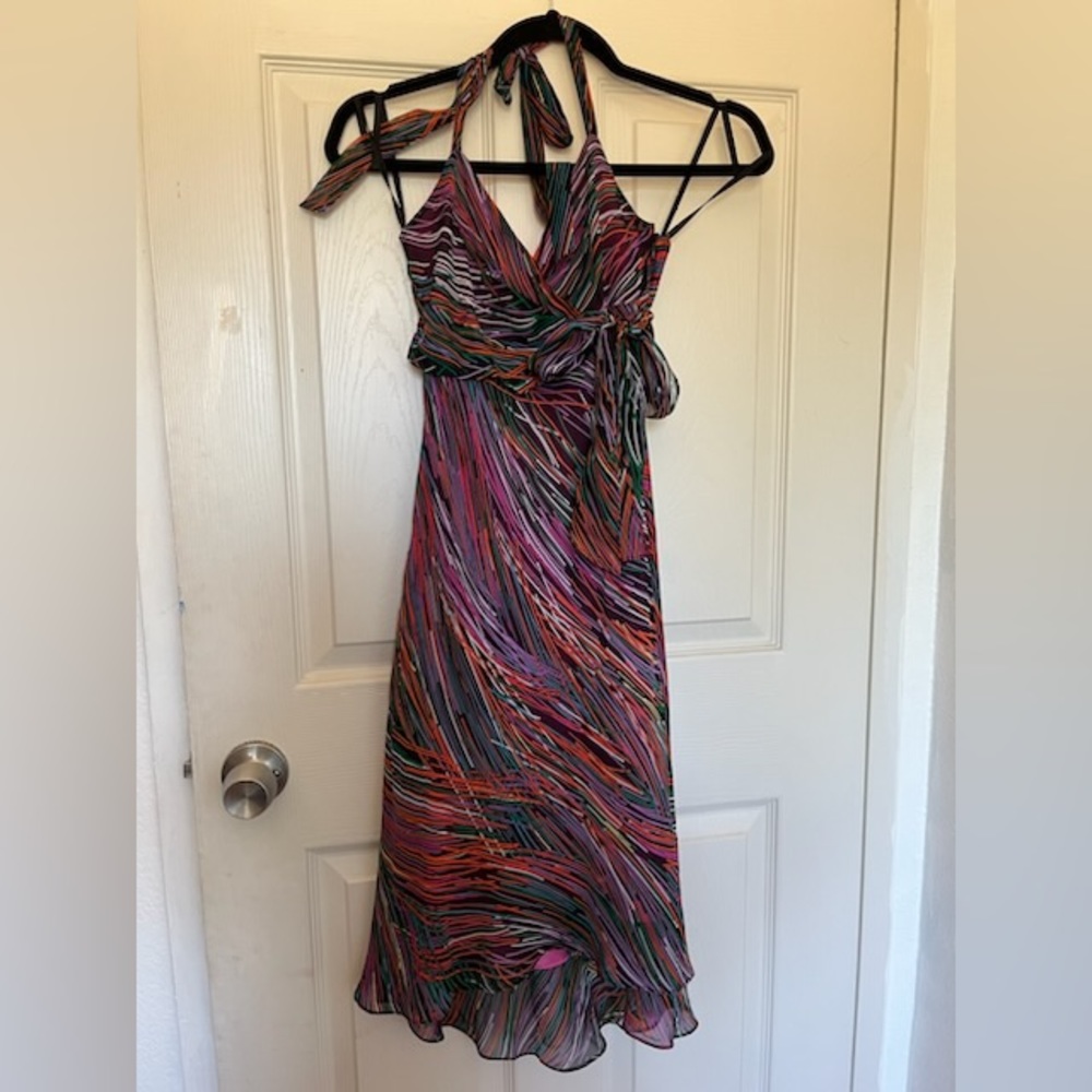 BCBGMAXAZRIA Multi colored 100% Silk dress